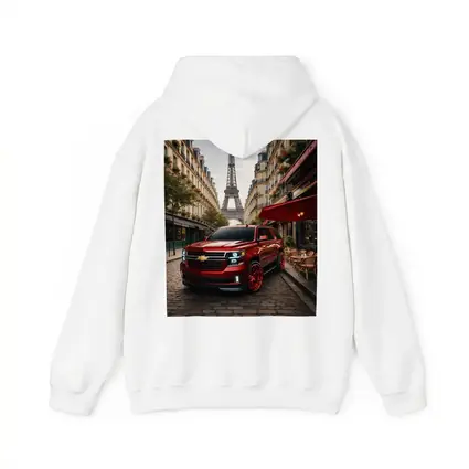 Chevrolet Suburban Red SUV Paris Streets