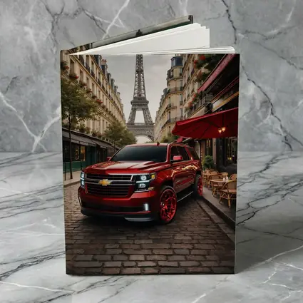 Chevrolet Suburban Red SUV Paris Streets