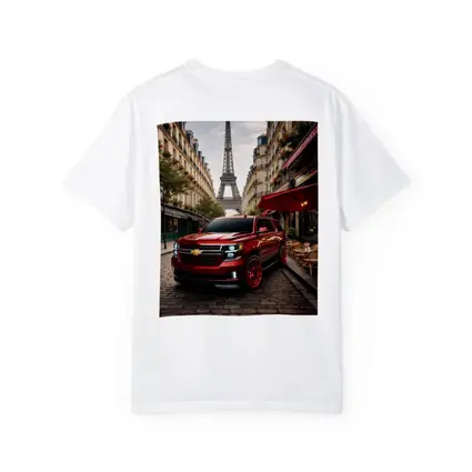 Chevrolet Suburban Red SUV Paris Streets