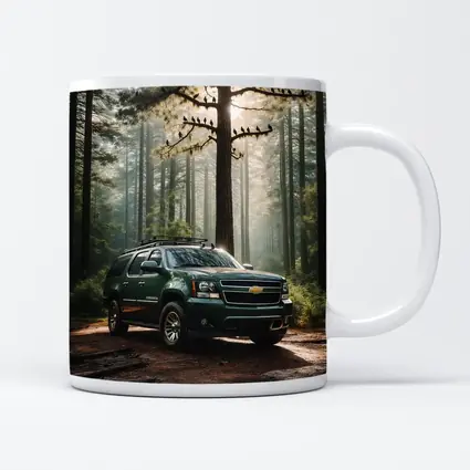 Chevrolet Suburban Green SUV Forest Setting
