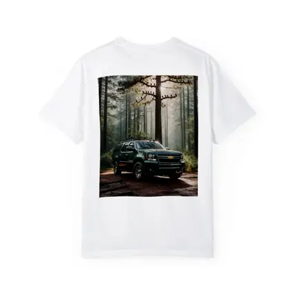 Chevrolet Suburban Green SUV Forest Setting