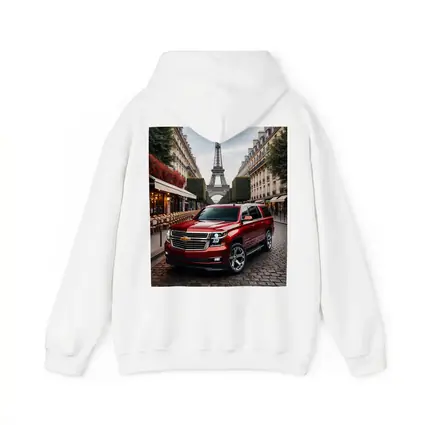 Chevrolet Suburban Red SUV Paris Street