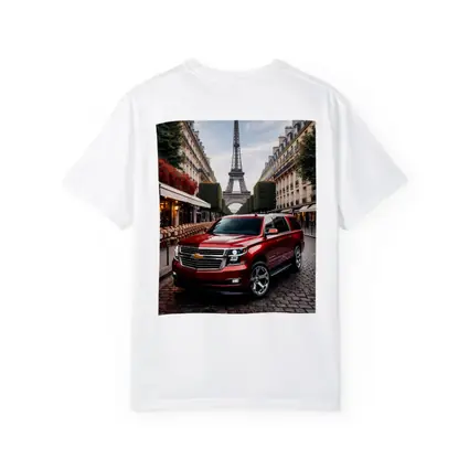 Chevrolet Suburban Red SUV Paris Street