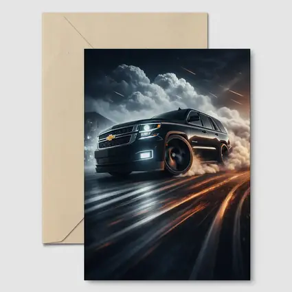 Chevrolet Tahoe Drifting Through Dramatic Storm Clouds