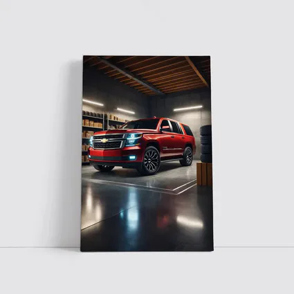 Chevrolet Tahoe Red SUV Garage Interior