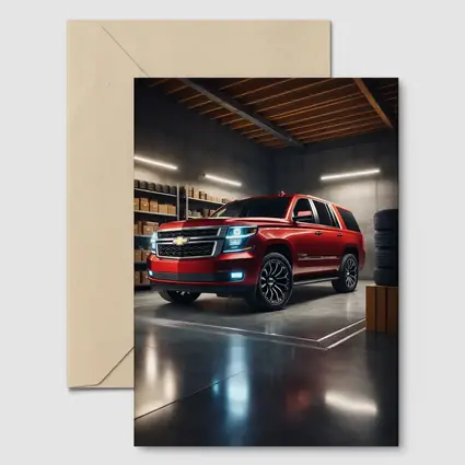 Chevrolet Tahoe Red SUV Garage Interior
