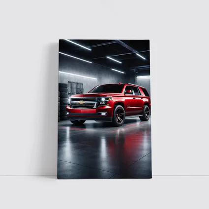 Chevrolet Tahoe Red SUV Garage Scene