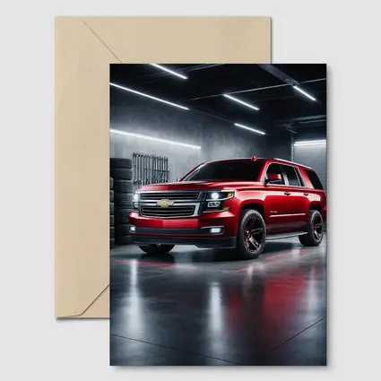 Chevrolet Tahoe Red SUV Garage Scene