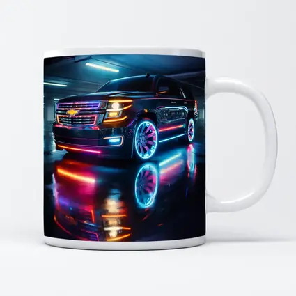 Chevrolet Tahoe Neon Lights Parking Garage