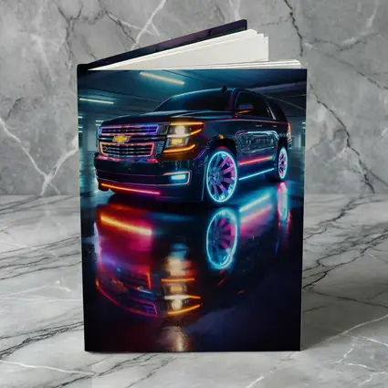 Chevrolet Tahoe Neon Lights Parking Garage