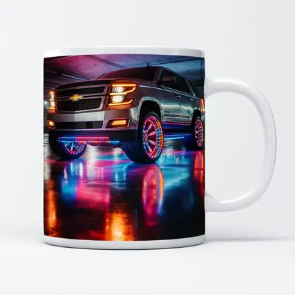 Chevrolet Tahoe Neon Lights Underground Parking
