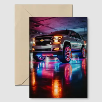 Chevrolet Tahoe Neon Lights Underground Parking