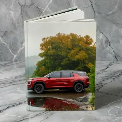 Chevrolet Traverse Red SUV Rainy Day
