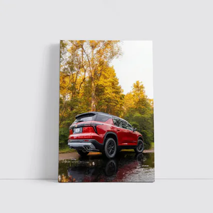 Chevrolet Traverse Red SUV Autumn Forest