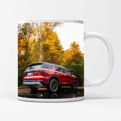 Chevrolet Traverse Red SUV Autumn Forest