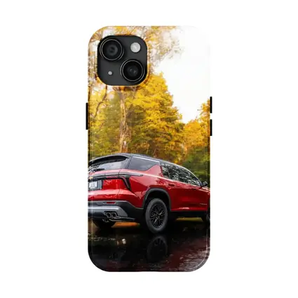 Chevrolet Traverse Red SUV Autumn Forest