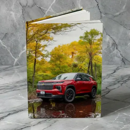 Chevrolet Traverse Red SUV Autumn Forest