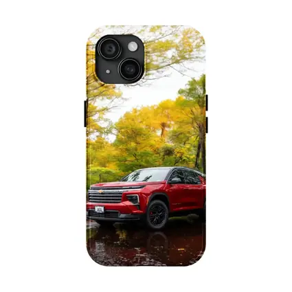 Chevrolet Traverse Red SUV Autumn Forest