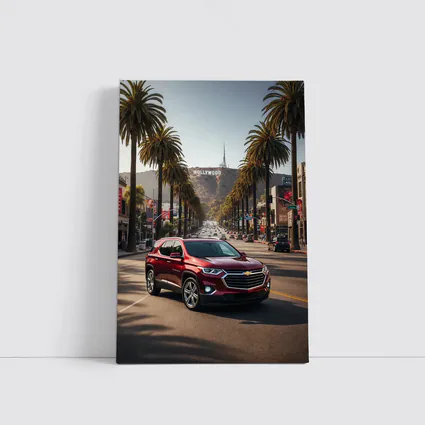 Chevrolet Traverse Red SUV Hollywood Boulevard