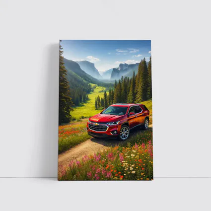 Chevrolet Traverse Red SUV Mountain Valley
