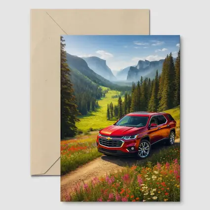Chevrolet Traverse Red SUV Mountain Valley