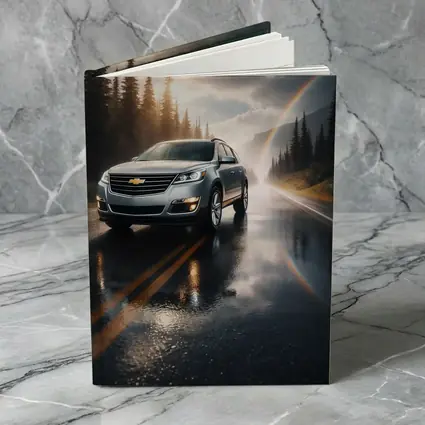 Chevrolet Traverse On Rainy Forest Road