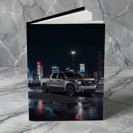 Chevrolet Silverado Silver Truck Night City