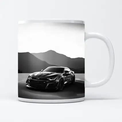 Chevrolet Camaro Black White Mountain Backdrop