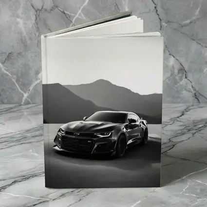 Chevrolet Camaro Black White Mountain Backdrop
