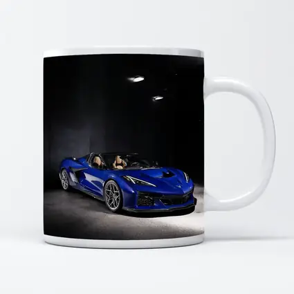 Chevrolet Corvette Blue Convertible Dark Garage