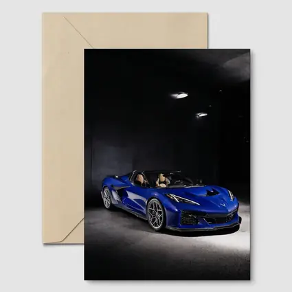 Chevrolet Corvette Blue Convertible Dark Garage