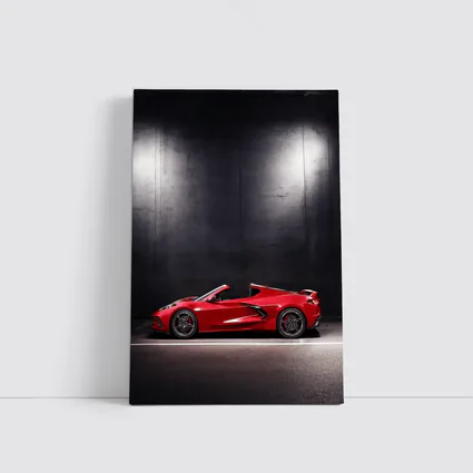 Chevrolet Corvette Red Sports Car Dark Studio