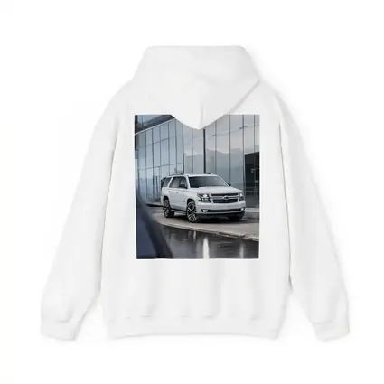 Chevrolet Tahoe White SUV Glass Building