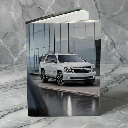 Chevrolet Tahoe White SUV Glass Building