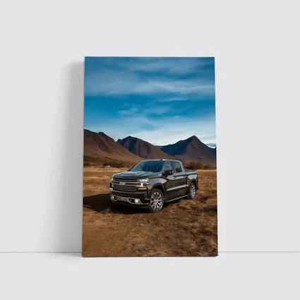 Chevrolet Silverado Black Truck Desert Mountains