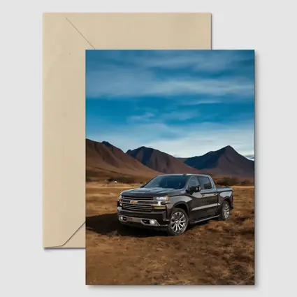 Chevrolet Silverado Black Truck Desert Mountains