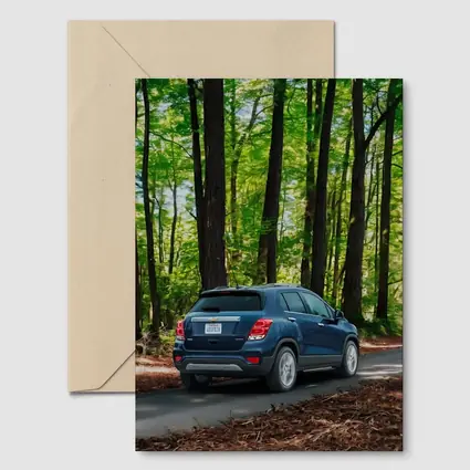 Chevrolet Trax Blue SUV Forest Road