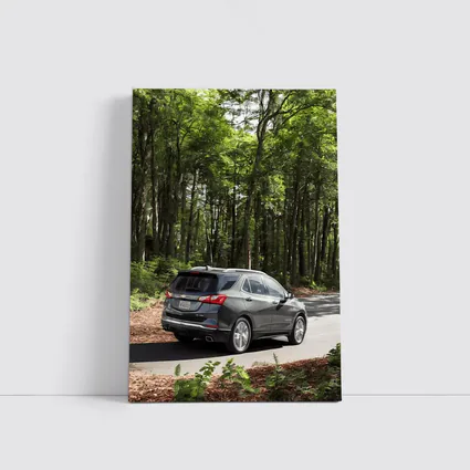 Chevrolet Equinox SUV Driving Through Forest Road