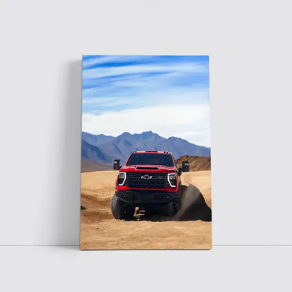Chevrolet Silverado Red Truck Desert Mountains