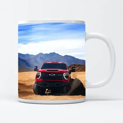 Chevrolet Silverado Red Truck Desert Mountains