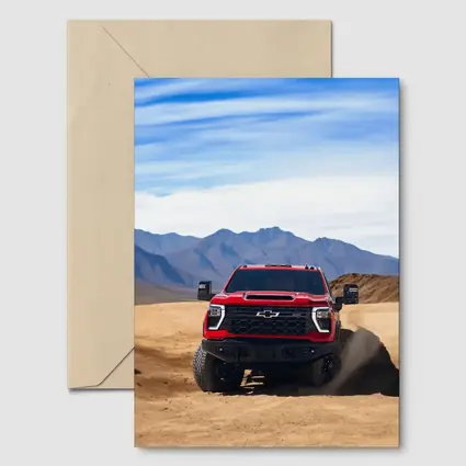 Chevrolet Silverado Red Truck Desert Mountains