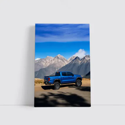 Chevrolet Colorado Blue Truck Mountain Backdrop