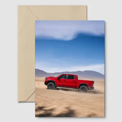 Chevrolet Silverado Red Truck Desert Landscape