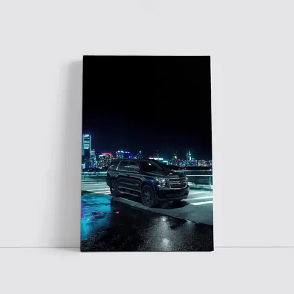 Chevrolet Tahoe Black SUV City Night