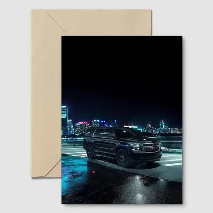 Chevrolet Tahoe Black SUV City Night