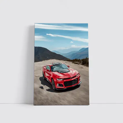 Red Chevrolet Camaro ZL1 Mountain Road
