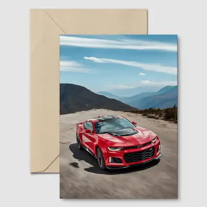 Red Chevrolet Camaro ZL1 Mountain Road