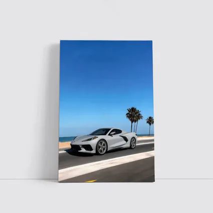 Chevrolet Corvette White Coastal Road Drive
