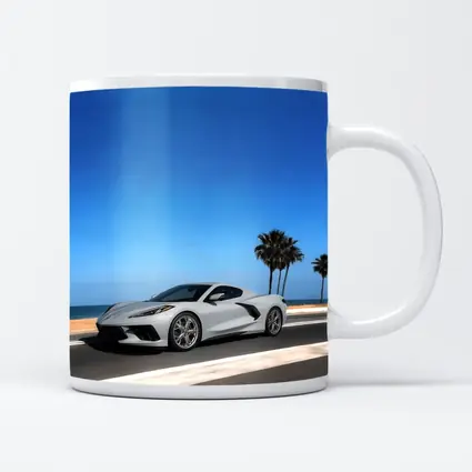 Chevrolet Corvette White Coastal Road Drive