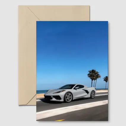 Chevrolet Corvette White Coastal Road Drive